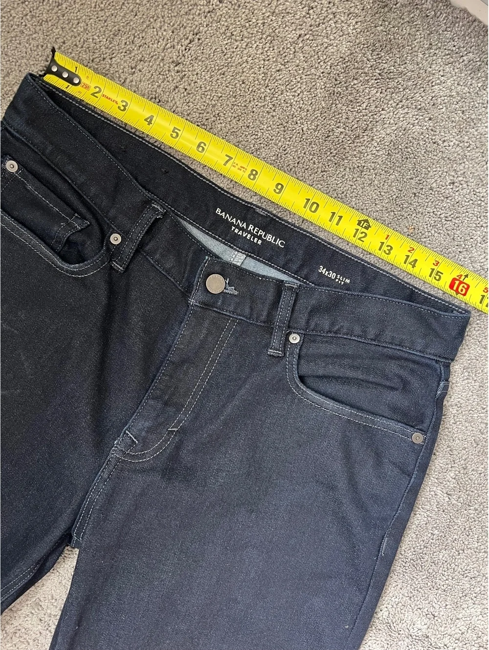 Banana Republic Traveler Jeans Men’s 34x30 Slim Fit Dark Wash Stretch Denim